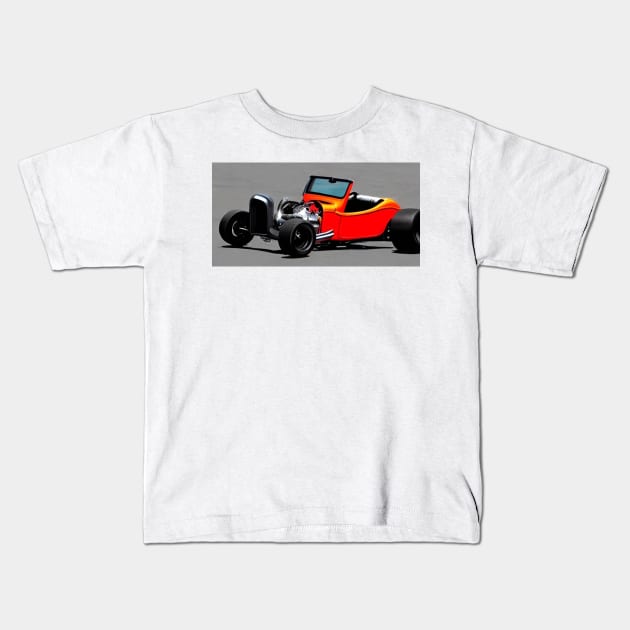 Orange Hotrod Kids T-Shirt by BryanWhipple